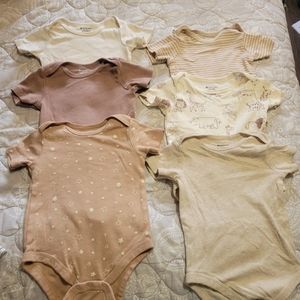 Set of 6 Members Mark bodysuits 3-6 month